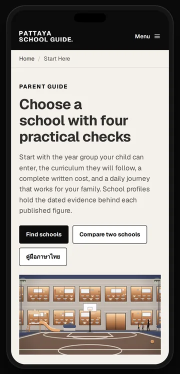Four practical checks for choosing, on a phone, with the Thai version one tap away.