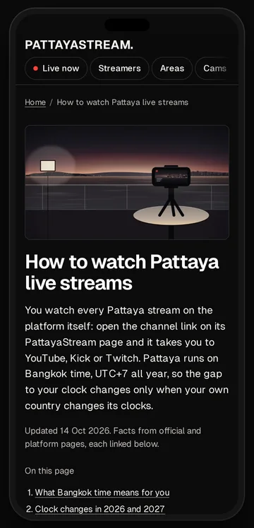 Der Guide zum Zuschauen auf dem Handy: Bangkok-Zeit, Zeitumstellungen und wo man jedem Kanal folgen kann.